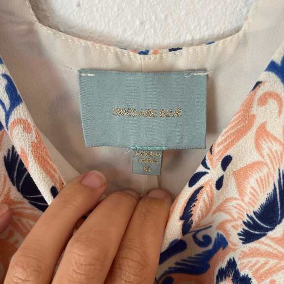 SKIES ARE BLUE Blush and Blue Sheath Dress Size Medium - Picture 8 of 9